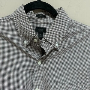 J. Crew Brown Check Long Sleeve Button Up Shirt Size Medium Slim Fit